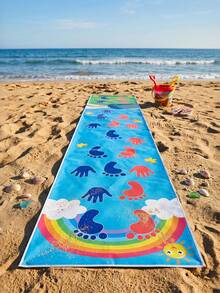 Alfombra de aventura portátil para acondicionamiento físico - Alfombra de juego de manos y pies para baby shower, fiesta de cumpleaños, con superficie fácil de limpiar y diseño plegable, ideal para viajes de camping, unión familiar - Multicolor - Ver 5