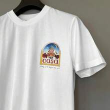 Moon Castle Print White T-Shirt Size XL - Negro - Ver 7