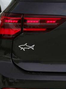 3D Metal Car Sticker, Simple & Practical Multifunctional Shark Badge Sticker, Car/Motorcycle Fuel Tank Cover Decor Logo Auto Accessories, Suitable For All Vehicle Exterior Stickers - A - View 1