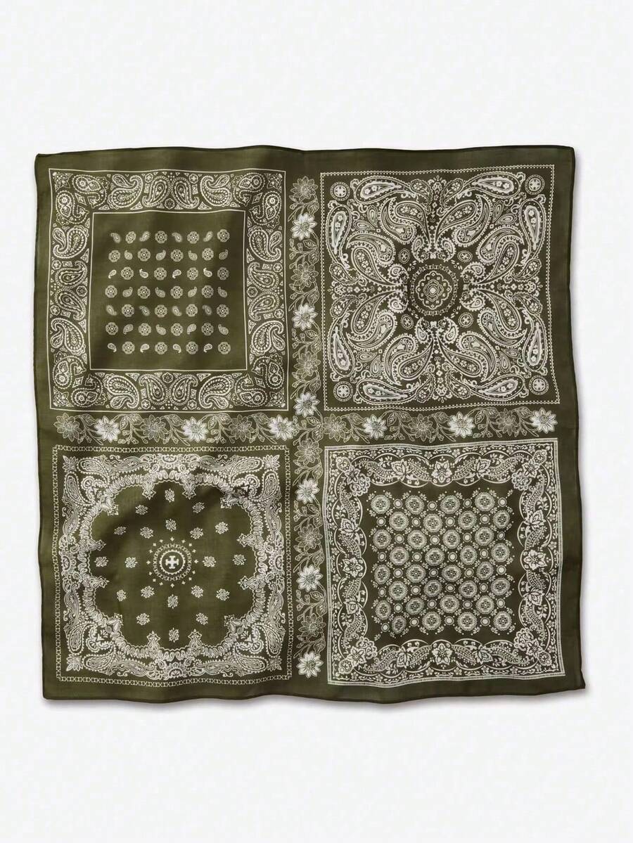 1 chiếc khăn choàng họa tiết hoa điều, kích thước 70x70cm, đa năng dùng làm băng đô, dây buộc tóc hoặc khăn quàng cổ. - Nhiều màu - Xem 1