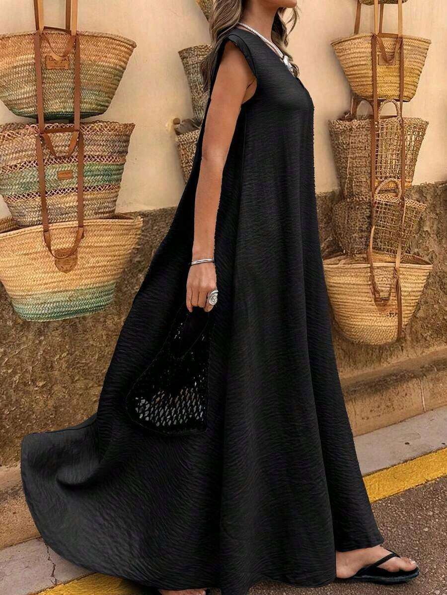 Women Midi Dresses - Black - View 1