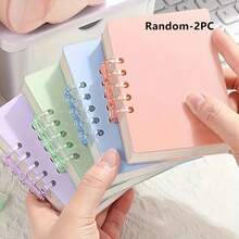Random Color A7 Spiral Notebook - Light Candy Color, 86 Thick Pages, Portable Pocket Size, Elastic Closure, Minimalist Design, Suitable For Office, School, Travel And Holiday Gifts (Halloween, Thanksgiving, Christmas), Learning Supplies | Diary | Spiral Bound Notepad - Multicolor - View 14