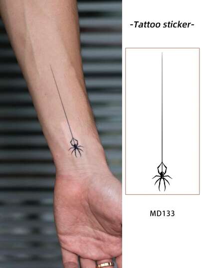 1pc Waterproof & Smudge-Proof Temporary Tattoo, PVC Fake Spider Tattoo Sticker For Daily Use
