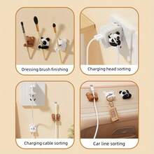 1PC Animal Desktop Multi-Function Cable Organizer - Random Style - Practical Hook And Clip, Suitable For Mouse Cable/Earphone Cable, Data Cable Fixing, Used For Desk And Drawer Storage, Cable Management, Compact Storage Rack, Multi-Function Hook - Multicolor - View 8