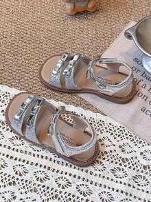 Children's Fashionable Minimalist Anti-Slip Durable Soft Comfortable Sandals, Suitable For Spring And Summer - Silver - View 5