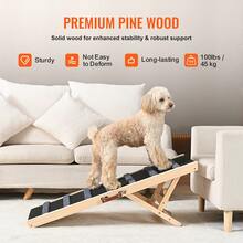 VEVOR Dog Ramp, Folding Pet Ramp For Bed, Adjustable Dog Ramp For Small, Large, Old Dogs & Cats, Wooden Pet Ramp With 39.3" Long Ramp, Adjustable From 15" To 22", Suitable For Couch, Sofa, Car - 39.3" Long - View 4