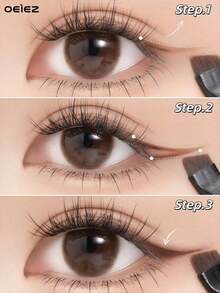 OEIEZ Juego de brochas de maquillaje de ojos - Brocha delineadora de ojos en ángulo, Brocha para cejas y Brocha de sombra de ojos ultrafina, Kit profesional completo de brochas de maquillaje de ojos, Herramientas de maquillaje completas, Regalo de maquillaje - Negro - Ver 8