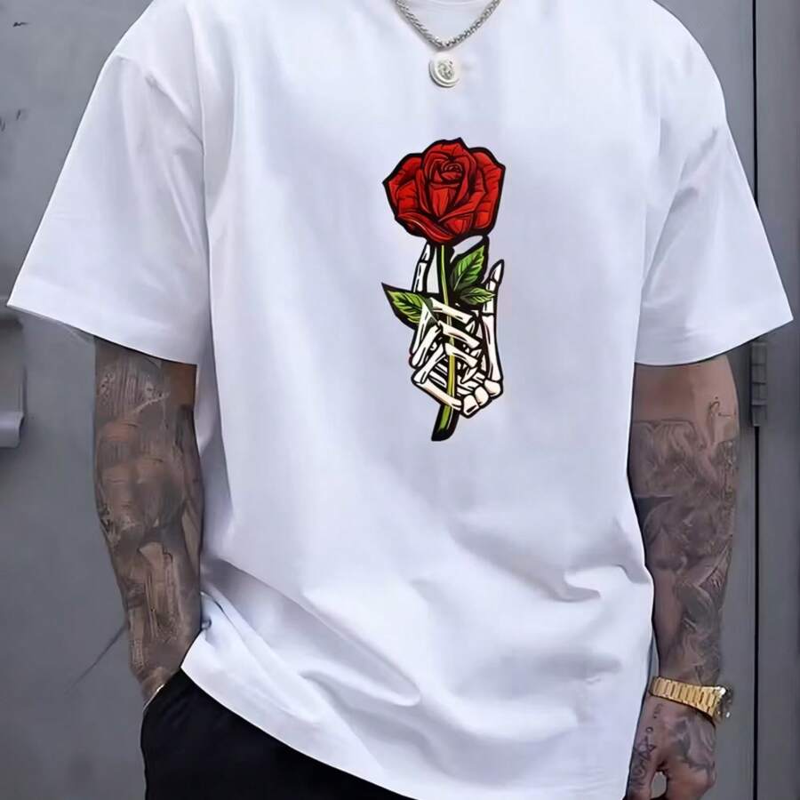 Printed T-Shirt For Men And Women - 白色 - 查看 1
