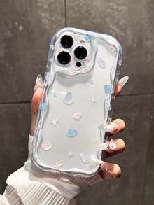 Funda de teléfono con diseño de estrella de mar y concha de colores, adecuada para iPhone 17, 16 Pro Max, 14, 13, 12, 11 Pro Max, XS Max, X, XR, 8, 7, Plus, Mini, puede usarse como regalo de cumpleaños, para novia, novio o para uso personal - Multicolor - Ver 4