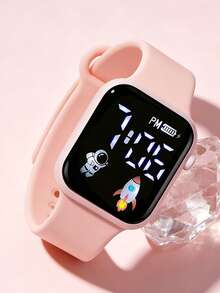 3/1 Set, Fashionable & Cute Kids LED Digital Display Time & Date Watch, Suitable For Students, Fashion Accessory, Great For School Season, Christmas, Birthday Gifts, Also Suitable For Daily Wear - Multicolor - View 6