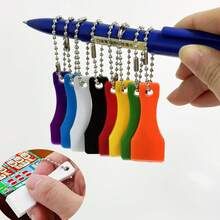 5pcs Plastic Lottery Scratch Card Scraper Keychains, Scratch Tool With Chain, Suitable For Lottery, Games And Contests, Multi-Color Scrapers - Multicolor - View 8
