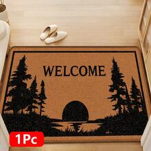 1pc Forest Pattern Printed Linen Kitchen Rug, Bathroom Mat, Doormat, 3D Printed Rectangle Carpet For Living Room, Bedroom, Hallway, Bathroom, Laundry Room - Polyester Rug For Indoor And Outdoor Home Decor - Multicolor - View 14