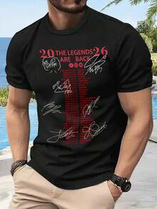 Herren T Shirt Sommer Mode Lässig Bequem Atmungsaktiv  Neues Design - Black - View 1
