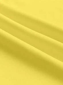 Vestido corto minimalista de mujer de unicolor elegante con hombros con lazo y sin mangas, de verano en colores claros - Amarillo - Ver 5