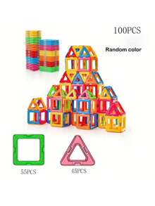 100pcs Magnetic Building Blocks, STEM Magnetic Sensory Toys, Suitable For Boys And Girls, Children's Magnetic Construction Toys For Brain Development, Preschool And Kindergarten - Multicolor - View 17