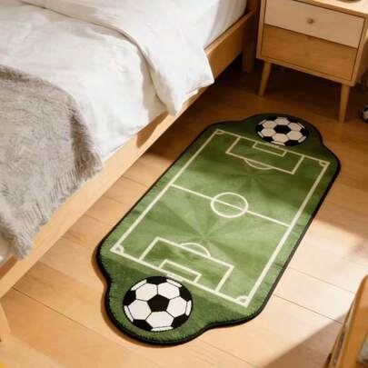 1pc Football Field Game Mat, Decorative Carpet, Bedroom Decor, Floor Mat, Carpet, Home Decor, Living Room Carpet, Small Living Room Carpet, Bedroom Carpet, Living Room Home Decor, Outdoor Carpet, Washable Carpet