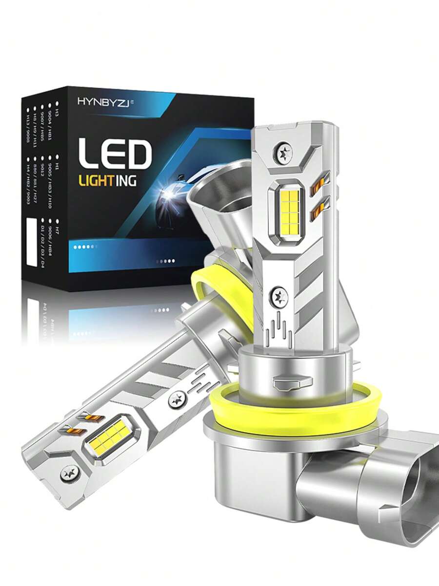 HYNBYZJ 2 bóng đèn LED CANBUS H7 H4 H11 H1 9005 HB3 9006 HB4 H9 cho xe hơi, công suất 800000LM, điện áp 12V, nhiệt độ màu trắng 6000K. - A - Xem 1
