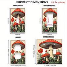 [2D Flat Printing] Vintage Style Amanita Mushroom Pattern Switch Panel Cover, Decorative Abstract Wall Switch Plate, Suitable For Kitchen, Bathroom, Home Decor, 2D Flat Design - A - View 3