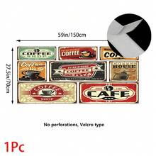 1 pieza, Decoración del hogar, Falda de mesa con estampado de café, Cortina pequeña de cocina, Cubierta de gabinete de cocina, Con agujeros para cortina, Fácil de colgar, Rectangular, Tejido a máquina, Lavable a máquina, Decoración y accesorios de cocina, Perfecto para gabinetes de cocina y decoración del hogar - Multicolor - Ver 18