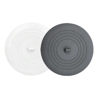 2 Nút chặn bồn tắm, Nút chặn cống bồn tắm, Nút chặn cống bồn tắm 6 inch, Nút bịt cống silicon, Nút chặn nước, vòi sen, phụ kiện phòng tắm lớn (Xám/Trắng)