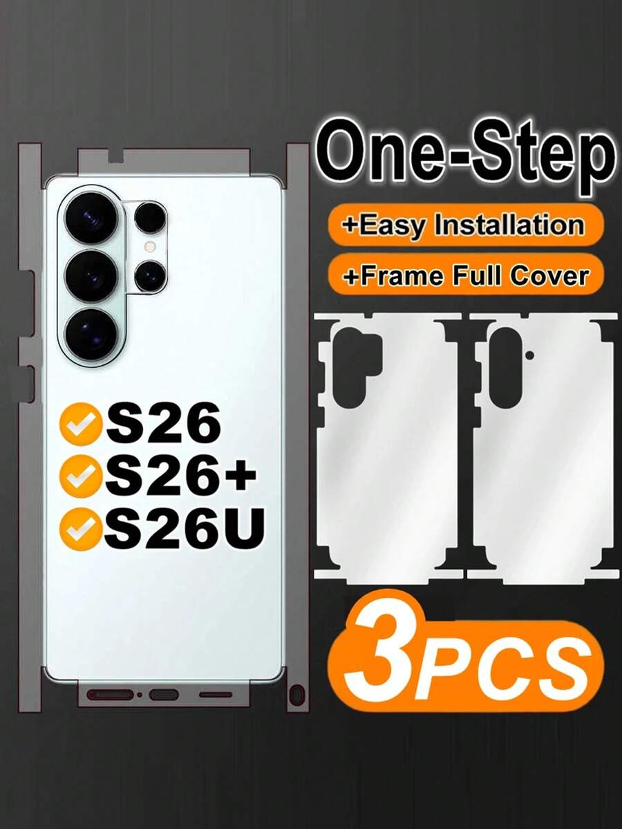 3 Packs Soft TPU Back Films Compatible With Samsung Galaxy S26 Ultra S25 Edge S25 S24 S23 S22 Ultra Plus FE HD Full Coverage Back Side Hydrogel Film Screen Protector - 3 Pieces - View 1