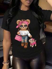 1 Animal Cartoon Bear Casual None Beach Home Vacation Wedding Sporty Office Sports & Fitness Airport Outfits Lunch Stage & Concert Travel Country Music Concert Summer NPCU - 白色的 - 查看 1