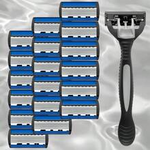 6-Layer Men's Razor Set With Multiple Ultra-Sharp Blades - Ergonomically Designed For Effortless Shaving 6-Layer Stainless Steel Razor Head,Replaceable Beard & Mustache Grooming Tool With Handle - Multicolor - View 12