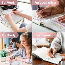 Lined Journal Notebook For Women & Men, Hardcover Leather Journal For Writing, A5 College Ruled Notebook For Work & Note Taking, Perfect For Office School Home Supplies, 160 Pages, Butterfly - V-pink - View 7