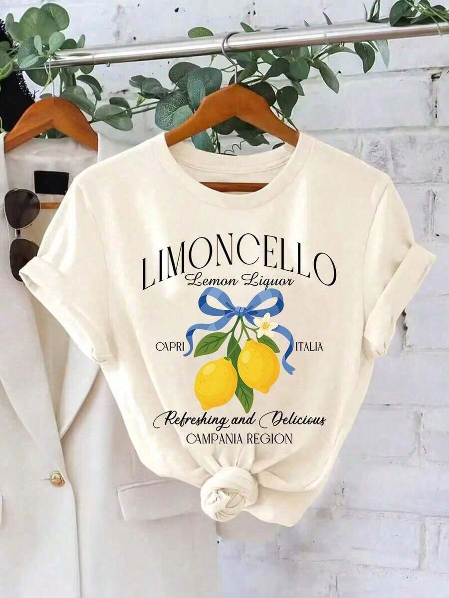Camiseta Limoncello, Camiseta de los limones de la Amalfitana de Italia - Albaricoque 3 - Ver 1