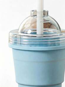 1/2pcs Foldable Ice Ball Cup, Portable Collapsible Straw Cup For Iced Coffee And Cold Drinks, Outdoor Furniture And Car Essential, Fashionable Minimalist Design Easy To Carry - Multicolor - View 5
