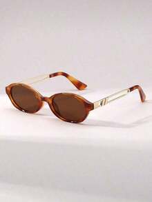 1pc Ladies' Eye Vintage Fashionable Fashion Glasses, Suitable Catwalk, Beach Party, Street Style - 豹紋 - 查看 11