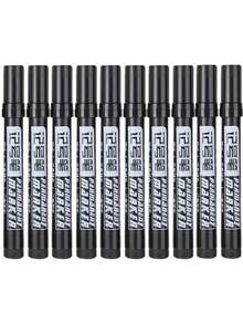 10/1pc Permanent Marker, 5.5 Inches. (Black, Blue And Red Ink Available) High Capacity Oil-Based Marker, Waterproof Black Ink, 5.5 Inches. Suitable For Express Marking, Student Stationery And Logistics Marking. Refillable Ink, Suitable For Logistics Use, Thick Tip, Quick Drying, High Capacity. - A - View 10