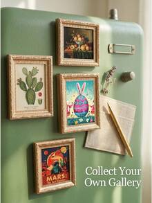 Easter Egg Framed Magnet, Vintage Floral Custom Fridge Magnet, Whimsical Boho Home Decor, 7.7 X 6.5 Cm, Kitchen Note Holder Gift For Art Lovers, Women - 1PC - 查看 7