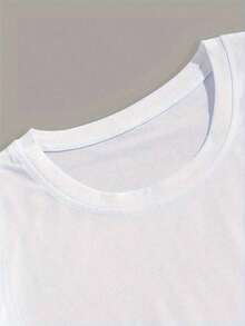 Camiseta deportiva para hombre que absorbe la humedad, de algodón puro, de manga corta, cómoda, ajustada y de estilo casual. - Blanco - Ver 6