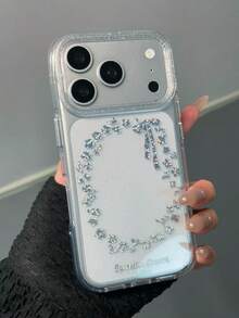 镶钻蝴蝶花环手机壳，兼容 17 Pro Max、17 新款、16 Pro、可爱款 16 Pro、韩版 17 Pro，防摔全包手机壳 - 無色 - 查看 3