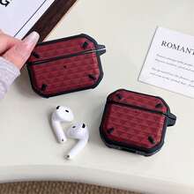 1 chiếc ốp tai nghe Bluetooth thiết kế hình thoi, tương thích với Apple 4, Pro 2/3, quà tặng kỷ niệm, quà tặng lễ Phục Sinh thời trang và đa năng. - Đỏ - Xem 2