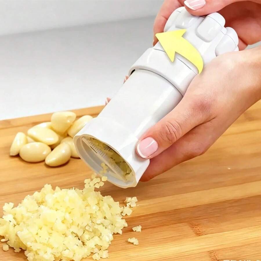 Prensa de ajo multifuncional, rebanadora de ajo, adecuada para cocinar en la cocina, herramienta de cocina pequeña, picadora de ajo, tipo rueda - 2 piezas - Ver 1