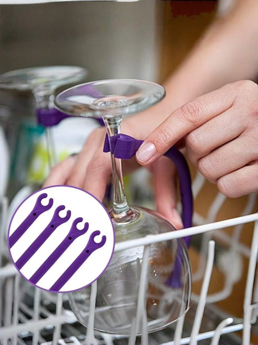 Bộ 4 giá đỡ ly silicon chống trượt - Giá đỡ ly có thể điều chỉnh, dụng cụ nhà bếp dùng được trong máy rửa chén, giá đỡ ly rượu silicon tiết kiệm không gian - Có thể điều chỉnh, lý tưởng cho ly cao, hoàn hảo cho nhà bếp và phòng ăn, sáng tạo.