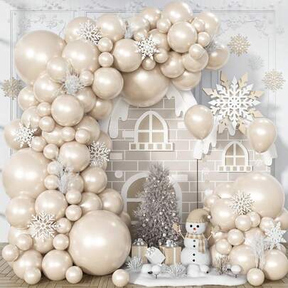 101pcs Pearl White Sand Balloons In Assorted Sizes, Pearl Beige Balloon Garland Arch, 12" 10" 5" Ivory Cream Boho Neutral Balloons, Suitable For Baby Shower, Wedding, Bride, Gift, Graduation, Birthday, Engagement Anniversary