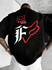 T-shirt imprimé double face avec logo FOX pour moto tout-terrain, T-shirt d'été pour homme, T-shirt à manches courtes 100% coton de haute qualité, design à col rond, doux et respirant, adapté à toutes les saisons pour un usage quotidien décontracté en extérieur, unisexe, T-shirt pour passionnés de moto tout-terrain/vélo de montagne, le meilleur cadeau pour votre petit ami, cadeau pour homme. - Noir - Voir 5