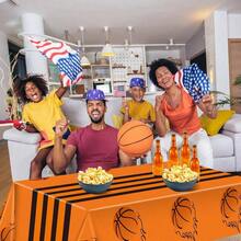3 Pcs Plastic Basketball Tablecloths Basketball Party Decorations Table Cover Sports Pattern Party Supplies Sports Ball Themed Birthday Decor, 54x 108 Inches - Orange + Classic Basketball - View 6