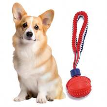 Jouet de balle à nœud en corde pour chien avec poignée, balle de football en os pour animal de compagnie avec cordon élastique, balle de mastication et de dentition durable pour l'entraînement à la mastication, jeu de maintien pour chiot, tir à la corde, rapporter, lancer, entraînement pour chiens de taille moyenne et petite, balle élastique en TPR, entraînement à l'agilité, jouet puzzle interactif, jouets pour chiens pour les masticateurs agressifs - Multicolore - Voir 18