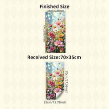 1Pc Garden Trash Can Sticker Decorative Adhesive Decal For Outdoor Waste Bin With Floral Butterfly Pattern, Aesthetic Lawn Yard Home Decoration Accessory​ - 1pc - View 3