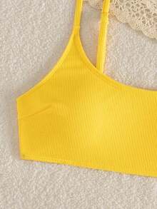 Conjunto de traje de baño para mujer, minimalista y elegante en magenta + multicolor, traje de baño casual y versátil para resort de playa - Amarillo - Ver 4