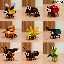 10 Pcs Insect Building Blocks Model, 300+ PCS, Insect Figurine Gift, Bee, Mantis, Dragonfly, Spider, Etc., Multi-Style Building Block Decor, ABS Material, Gift For Boys And Girls - Multicolor - View 8