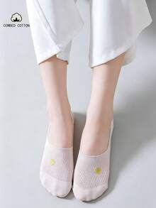 7雙甜美女款愛心刺繡船襪，簡約時尚舒適，適合所有人 - 彩色 - 查看 5