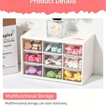 6/8/9 Compartment Transparent Drawer Storage Box, Wall-Mounted Desktop Organizer Rack, Suitable For Jewelry, Stationery, DIY Painting, DIY Crafts And Accessories Storage - / - View 6