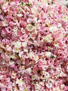 21 piezas/Set Cascada Floral, Flores Artificiales Rosas Mixtas y 1 Rollo de Cinta Transparente, Decoración de Flores Falsas, Accesorios DIY para Boda y Fiesta - Rosa - Ver 9