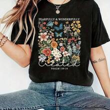 Camiseta con Estampado de Letras Simples, Cuello Redondo Casual, Manga Corta de Verano para Mujer, Día de la Bandera, Resistente a la Decoloración, Para Adultos, Para Mujeres, Estilo Gráfico Moderno, Casual de Fin de Semana - Negro - Ver 1