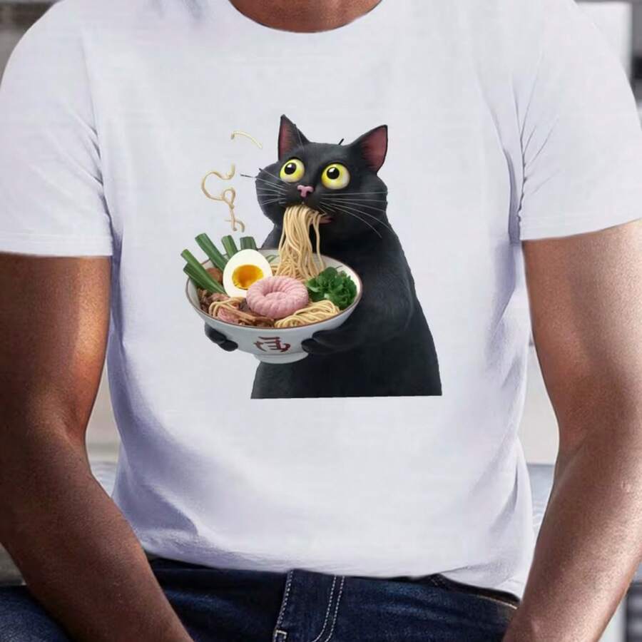 Printed T-Shirt For Men And Women - 白色 - 查看 1